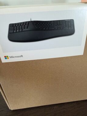 New in Box. Microsoft Black Ergonomic Wired Keyboard in Black